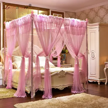 

LeRadore Luxury Nordic Pricess Mosquito Nets for Bed Girls Palace Style Insect Nets Mosquito Netting Curtains 3 Opennings