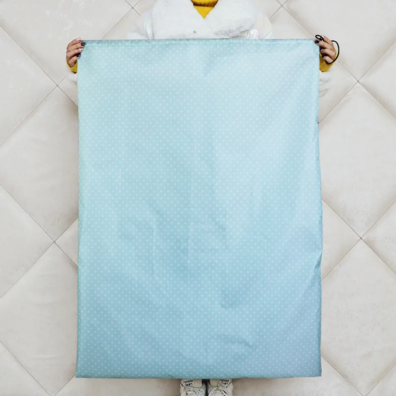 Itin didelės talpos sutraukiama virvelė žaislų drabužių laikymo maišelis Organizatorius skalbinių maišelis Oksfordo audinio dulkėms atsparus antklodės laikymo krepšys Kelionės