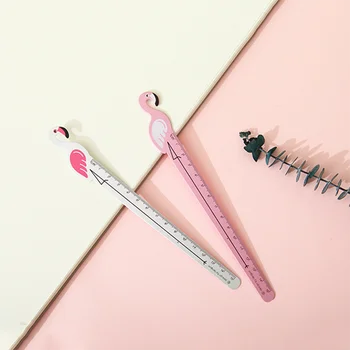 

1pc 15cm Cute Flamingo Ruler Kawaii Papeleria Stationery Novelty Kids Gift Student School Stationery Measuring Drawing Tools