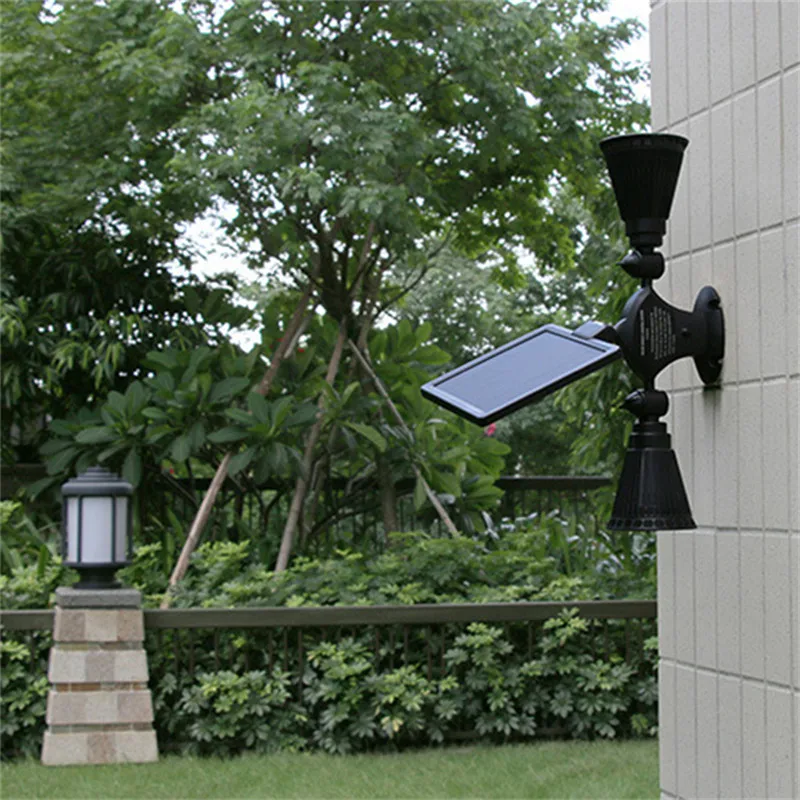 

Solar Night Lights Waterproof Solar Path Light Dual Head Upgraded Double Spotlights 12 LED For Outdoor Garden Yard Pathway