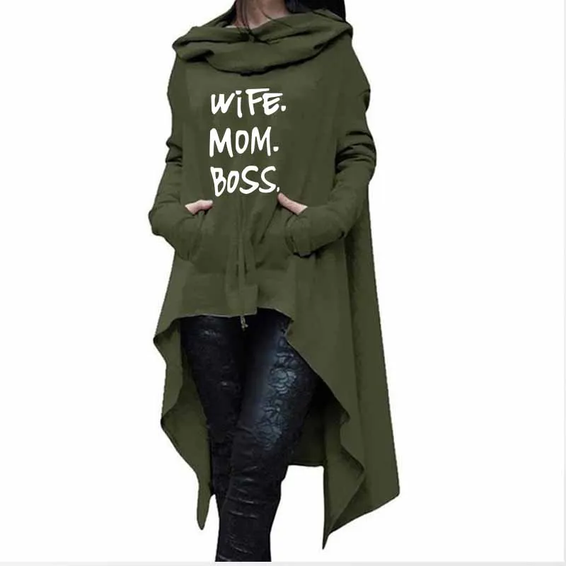 wife mom boss hoodie dress