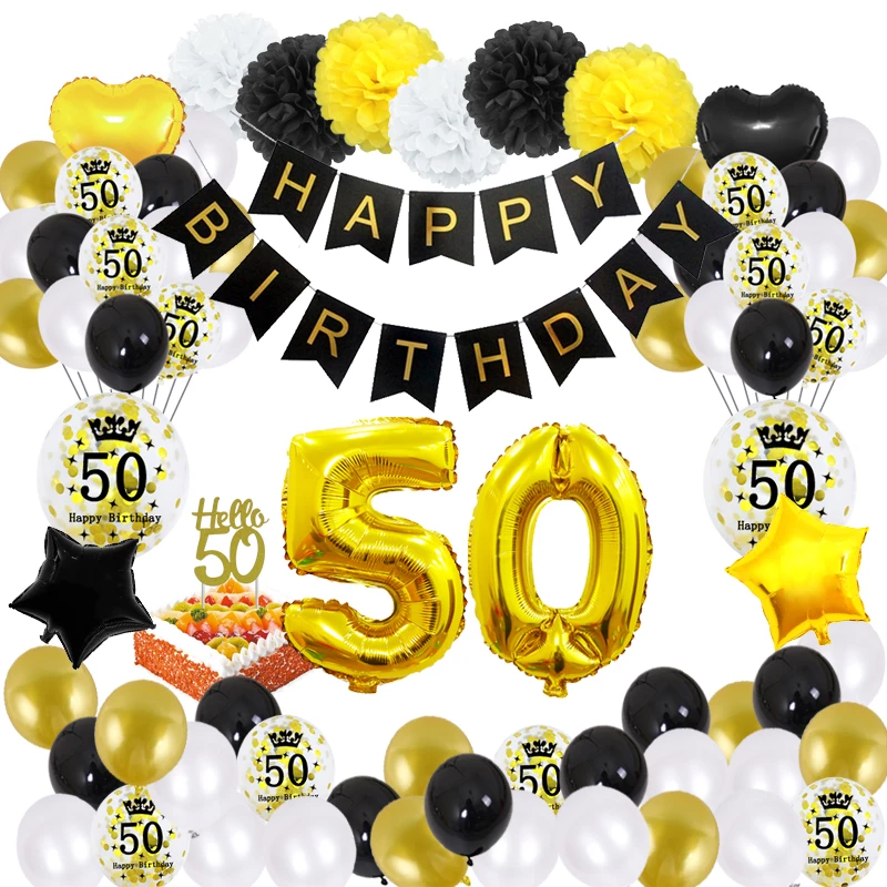 Conectado Imperial Volverse loco Decoraciones de 50 ° cumpleaños para mujeres y hombres, conjunto de fiesta  para adultos, 50 años de edad, pancarta de feliz cumpleaños, suministros de  aniversario de cumpleaños|Globos y accesorios| - AliExpress