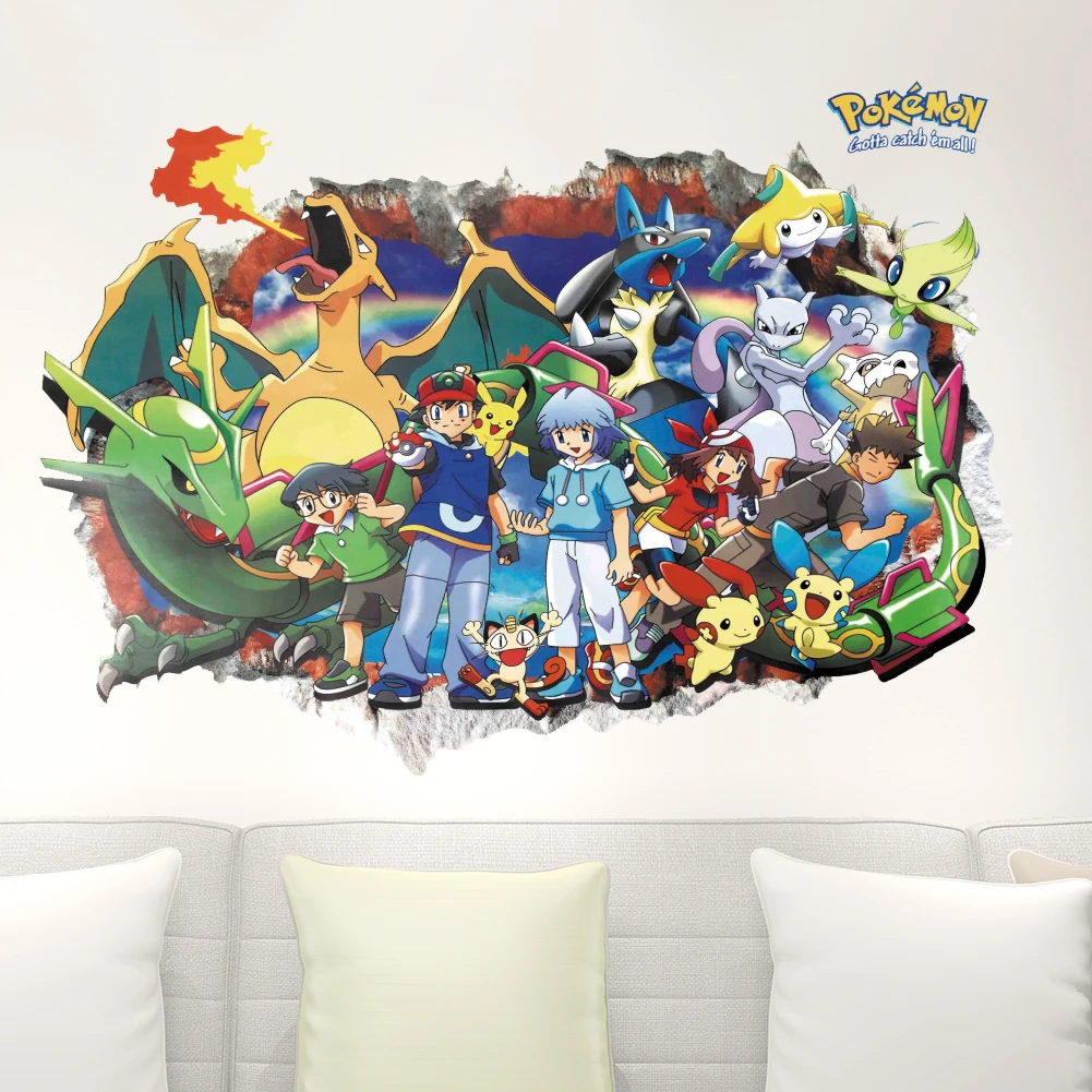 

3d Look Wall Vinyl Sticker Pokemon Go Decorative Childrens Bedroom Mural Kids Nursery Decor Diy Home Decal Wallpaper