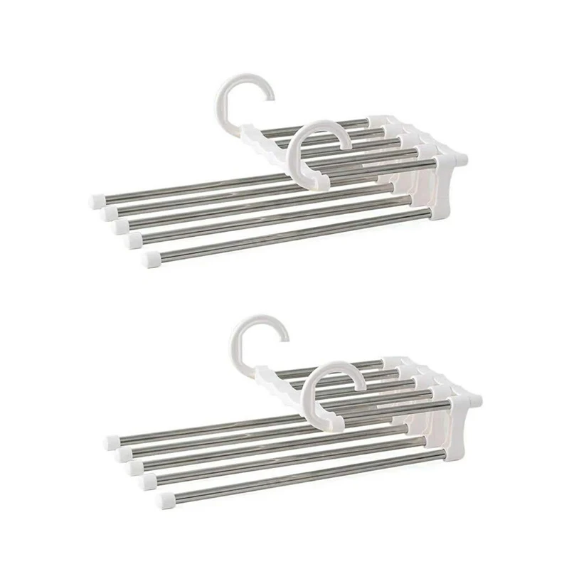 

Pants Hanger Closet Organizer Space Saver Clothing Rack Stainless Steel Multi-Functional Magic Hanger Clothes Hook Apply for Pan
