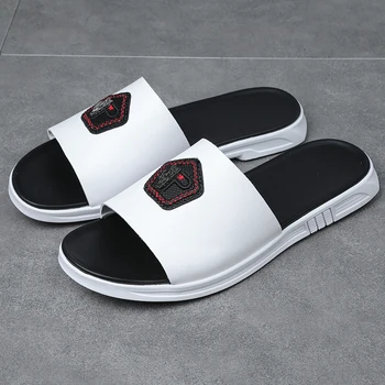 

Popular House Shoe Men Fashion Leather Slippers for Men High Quality Hotel Slippers Men Anti-Slippery Bathroom Slippers for Mens