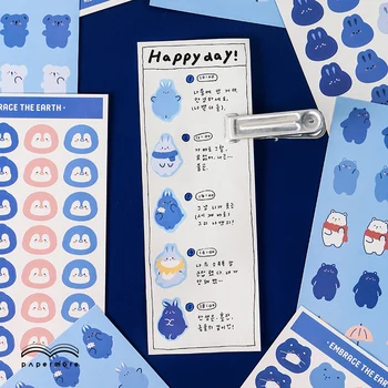 

2 SheetsCute Cartoon Animal Small Avatar Stickers Flakes Fashion Stationery Scrapbook Diary Decoration Sticker School Supplies