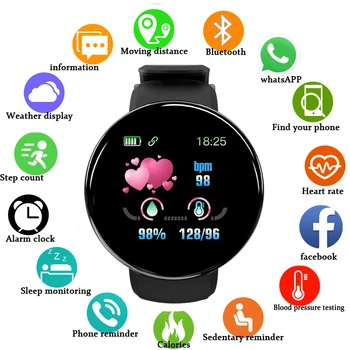 

D18 Smart Watch Men Heart Rate/Blood Pressure/Blood Oxyge Monitor D13 Smart Bracelet Wristband Fitness Tracker Waterproof