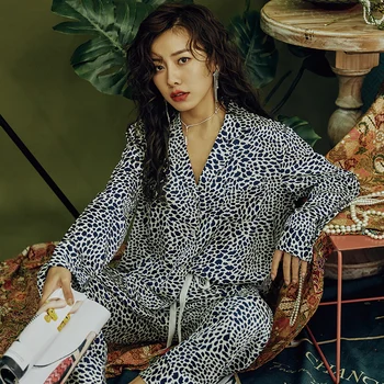 

Youhottest 2020 Long Sleeves Printed Women Nature Silk Pajamas