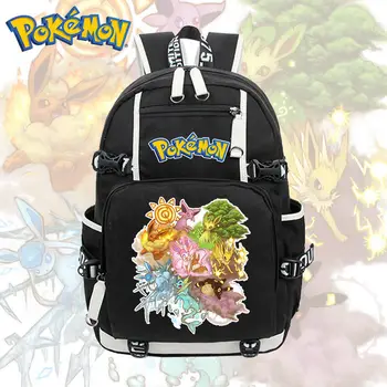 

New Anime Eevee Backpack Knapsack Black Packsack School Otaku Bags