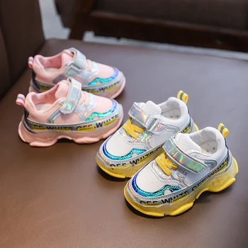 

2019 New Autumn Designer Children Shoes Toddler Boys Girls Sneakers Mesh Breathable Fashion Casual Kids Shoes Size 21-30