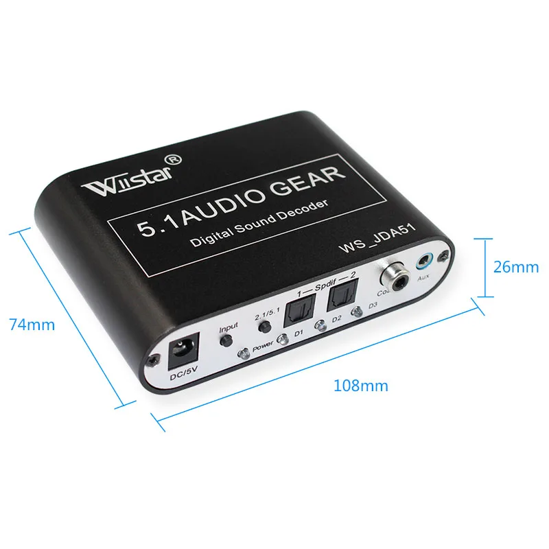 Wiistar 5 1 аудио декодер конвертер цифро аналоговый Spdif коаксиальный к RCA Поддержка