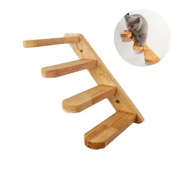 

Wall Mounted Cat Climbing Ladder Wood Kitten Stairs Cat Climbing Frame Pet Furniture Play House Pet Stairs Step