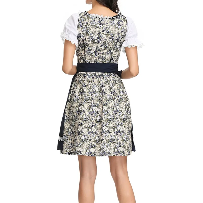 New Summer Women Dress Fashion 3 Pieces Dirndl Bavarian Beer Festival Cosplay Costumes Dress Vestidos Robe Femme N30