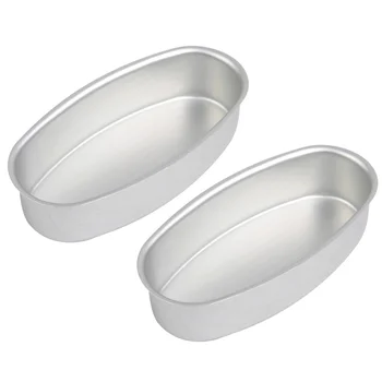 

2pcs Oval Shaped Baking Plate Bread Mold Baking Gadget Bread Baking Tray for Home Kitchen Restaurant (Silver)