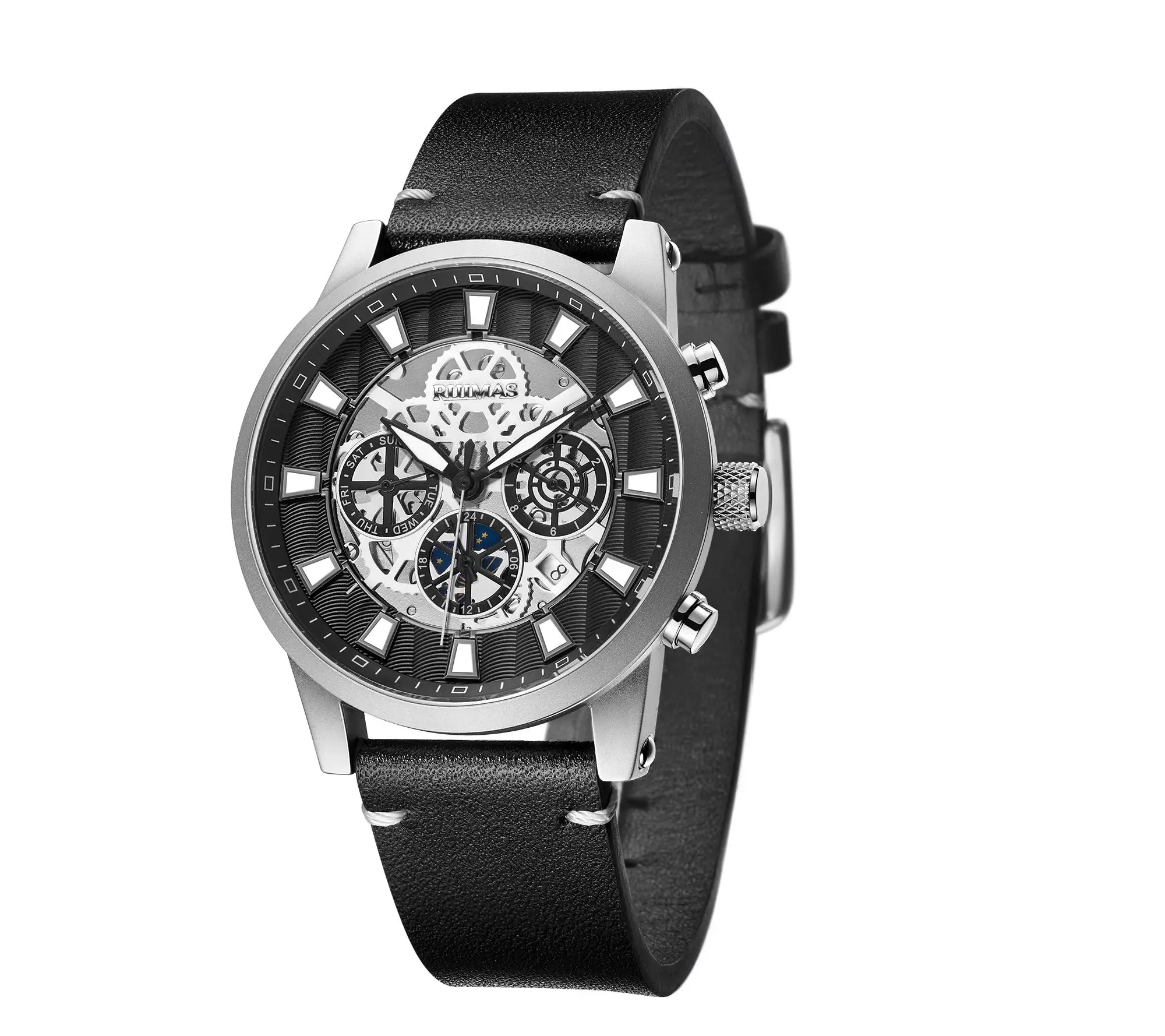 

Relogio Masculino Automatico 2019 Ruimas Automatic Watch for Men Gifts Luminous Waterproof Leather Strap Mechanical Clock 6768