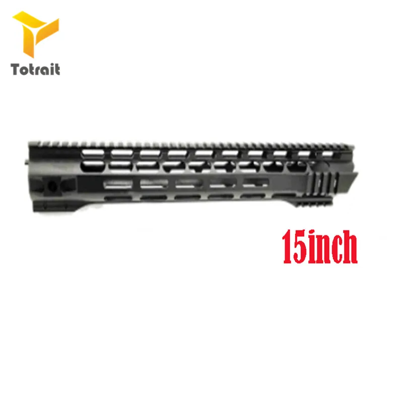 Totrait 7 10 12 15 дюймов AEG M4 M16 AR15 бесплатно поплавок M-Lock Quad Rail Handguard Пикатинни со стальной бочкой гайка для охоты B - Цвет: 15inch