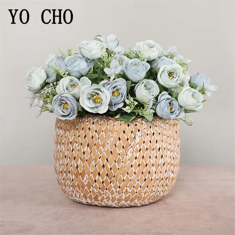 10 Heads Mini Silk Roses Artificial Flowers Bride Bouquet Fake Rose Bouquet Flores For Wedding Home Party Table Decor Rose Flore
