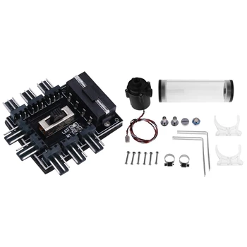 

PC 1 to 8 4Pin Molex Cooler Cooling Fan Hub Splitter Cable & G1/4 Inch Thread Xhc8+160mm Cylinder Computer Water Tank