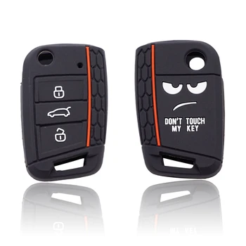 

Cocolockey Dont Touch My Key Silicone Car Key Cover Case Shell Fob for VW Golf 7 Mk7 for Skoda Octavia A7 Car Styling