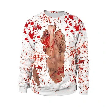 

Scary Digital Print Bloody Zombie Halloween Costume for Men and Women Halloween Party Stitches Scar Frankenstein Sweatshirt