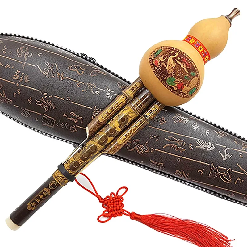 Китайский кукурбит шелк ручной работы кукурбит шелк Национальный Ветер музыкальный инструмент флейта ручная работа искусство для начинающих инструмент