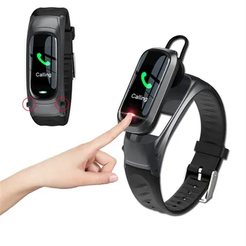 

2 in 1 Smart Bracelet Earphone Bluetooth Waterproof Touch Screen Pedometer Health Monitor Wireless Earphone Smart Band
