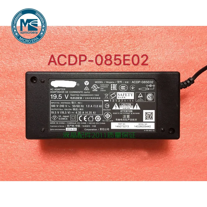 Original TV Power Adapter For Sony ACDP085E02 ACDP003 19.5V 4.35A