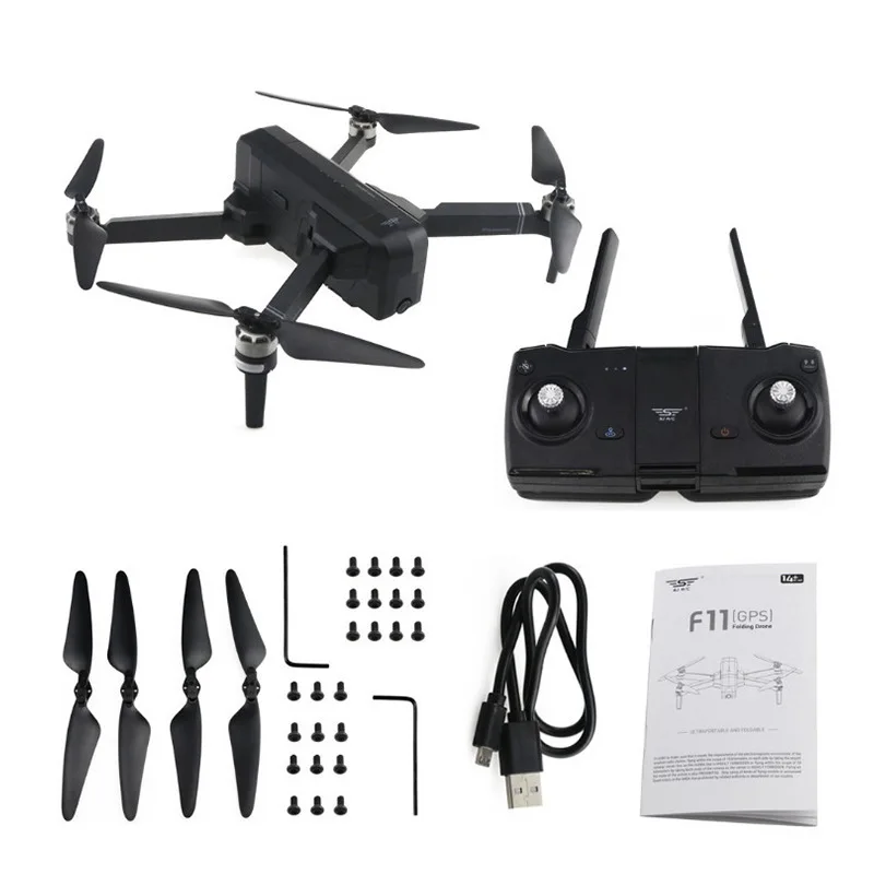 

Shi ji F11 Brushless Unmanned Aerial Vehicle GPS Smart Aerial Photography 1080P Adjustable Webcam 5g Follow Quadcopter