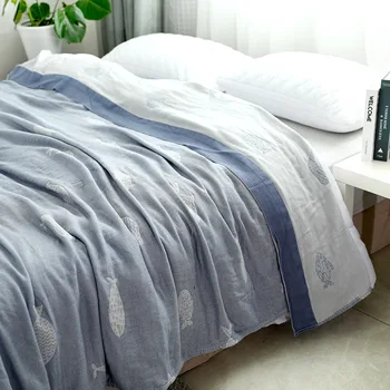

Bamboo Cotton Towel Quilt Soft Comfortable Blanket Single Double Throw Seasons Four For Gauze Blankets Sofa Bed Travel Bedspread