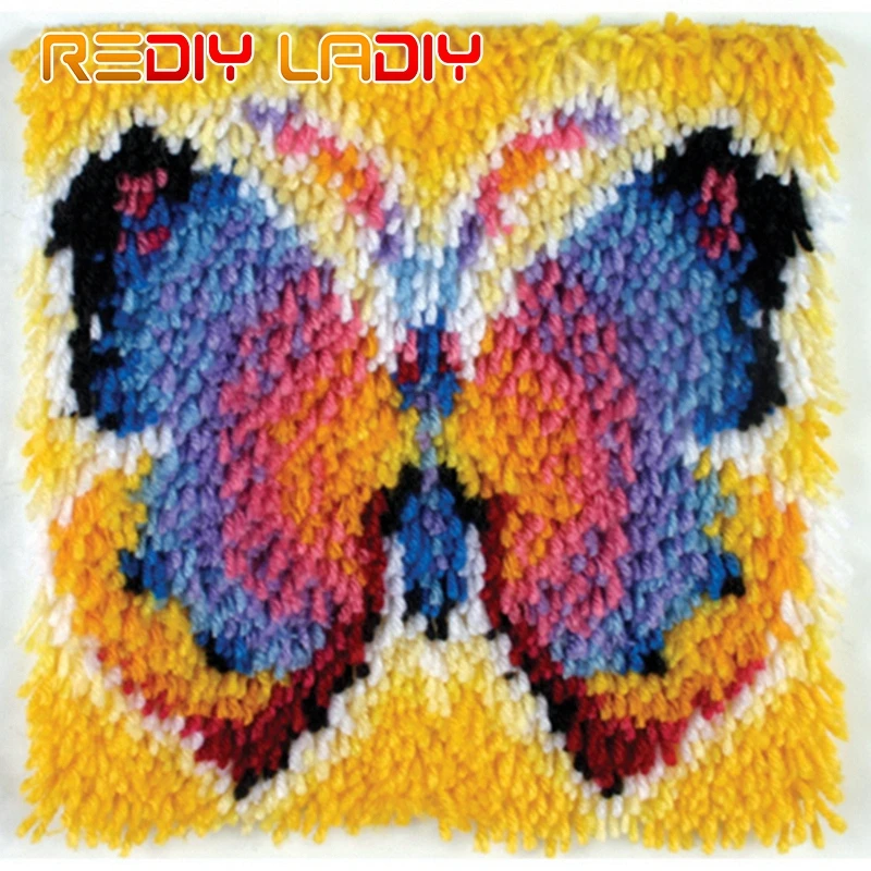 Latch Hook Cushion Cover Ladybug Diy Crocheting Yarn Pillow Case