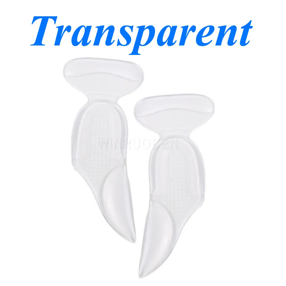 Transparent Силиконовые гелевые стельки, накладки на пятку, поддержка свода стопы для женщин, обувь на высоком каблуке, самоклеящиеся подушечки для ног, Прямая поставка, вставки - Цвет: Transparent