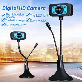 

HD Webcam USB Web Camera With Noise Cancelling Microphone 360 Degree Rotation Webcam For Home Computer PC Office Study Game