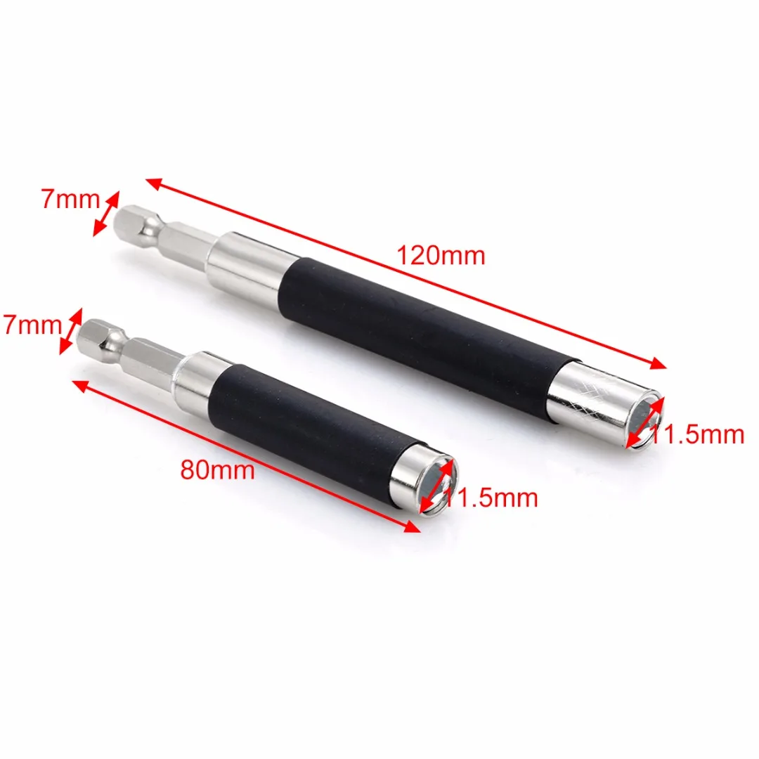 2pcs 1/4" Hex Magnetic Impact Driver Drill Bit Holder Extension Screw Socket Adapter For Electric Screwdriver