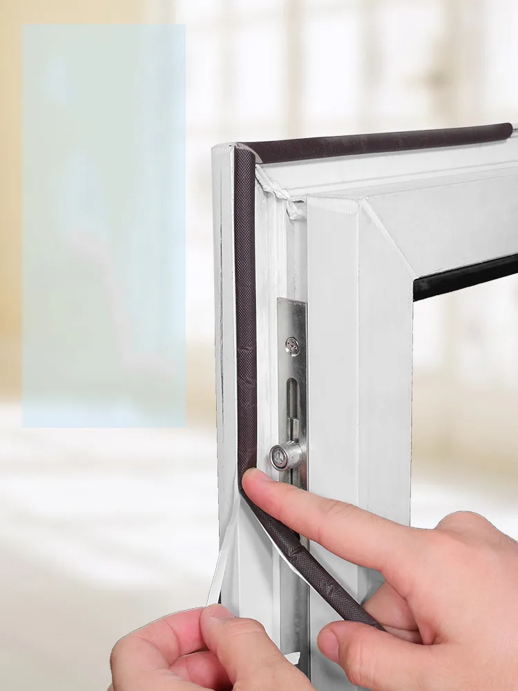 Sealing Strip 5M Self-adhesive Door Window Sealing Strip Dustproof Soundproof Foam Insulation V-type Weather Stripping Door Seal Gap Filler