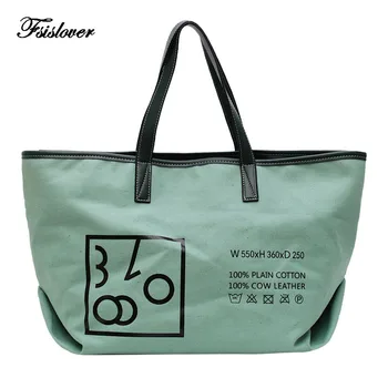 

2019 Autumn & Winter Women Large Capacity Canvas Shoulder Bag Ladies Vintage Letter Handbag Totes Female Shopping Bags