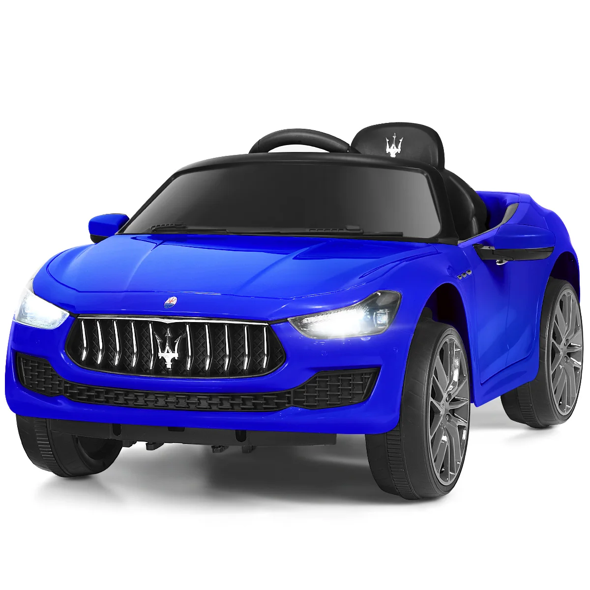 

12V Electric Kids Ride on Car Maserati Licensed Toy Car RC Remote LED MP3 Blue