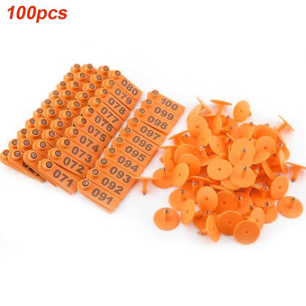 001-100 Cow Label Identification Goat Marking Anti Loss Cattle Sheep Pigs Ear Tags Counts Number Accessories Livestock Supplies |