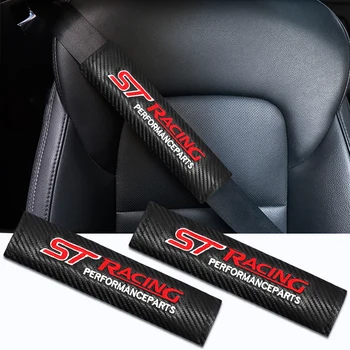 

2pcs ST Emblem Auto Safety Seat Belt Shoulder Cushion Pad protection for FORD FIESTA FOCUS MONDEO Car Styling Accessories