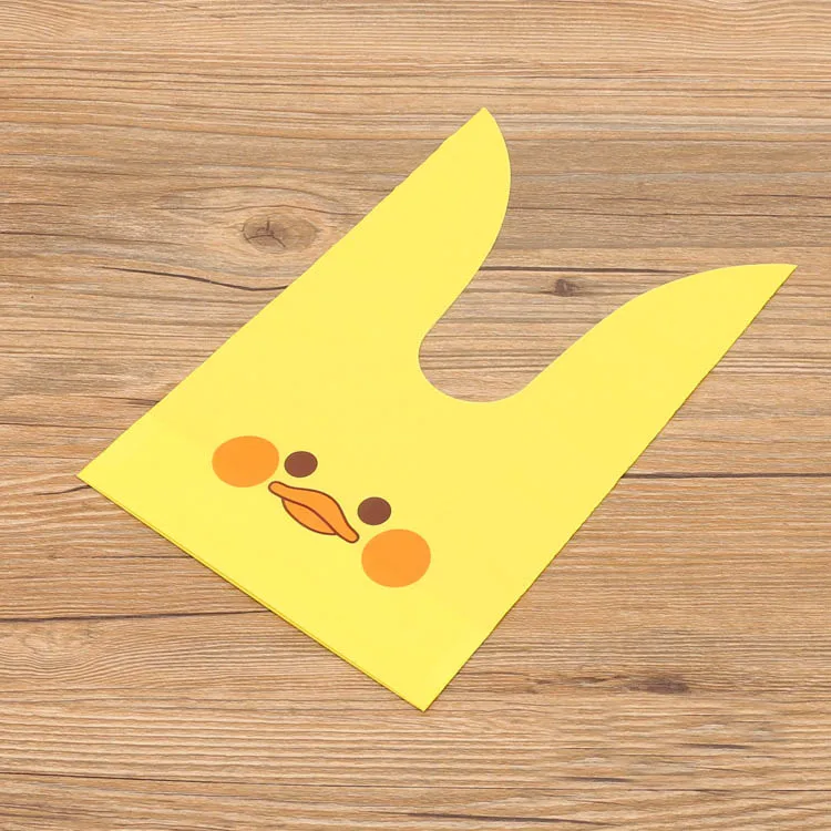 Yellow duck 10 шт пластиковые мешки для конфет с милыми заячьими ушками, сумка для печенья, для свадьбы, дома, вечерние, для упаковки еды, для детей, на день рождения, мультяшная подарочная упаковка - Цвет: Yellow duck