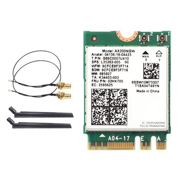 

WiFi Card AX200NGW WiFi6 3000Mbps M.2 NGFF Bluetooth 5.1 Dual Band 2.4G 5G 802.11Ax/Ac WiFi Adapter with 6DB Antenna