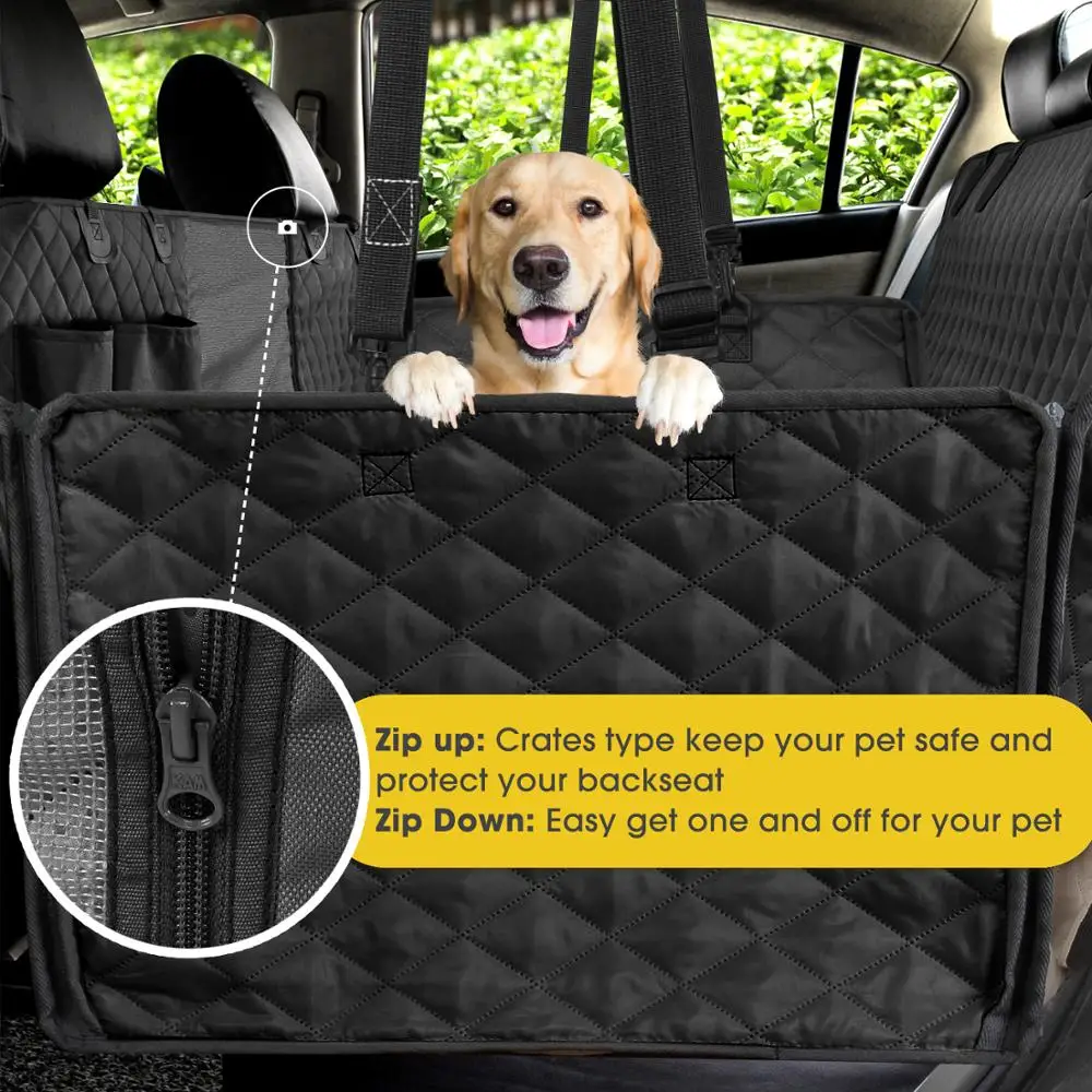 Here's our dog hammock seat cover for the back seat. The sides zip
