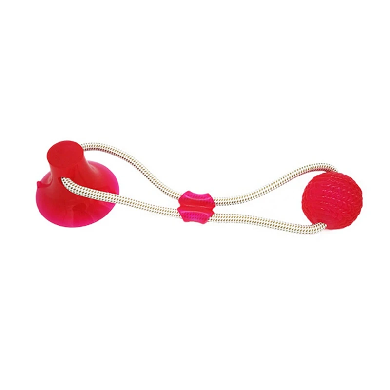 Горячие товары для домашних животных самоиграющийся резиновый шар игрушка с присоской собака Интерактивная молярная жевательная игрушка инструмент для чистки зубов - Цвет: R