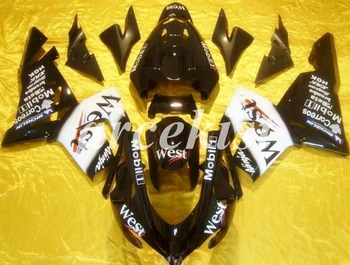 

4 Free Gifts New ABS Motorcycle Full Fairings Kit Fit For Kawasaki Ninja ZX-10R 2004 2005 04 05 10R bodywork set White black