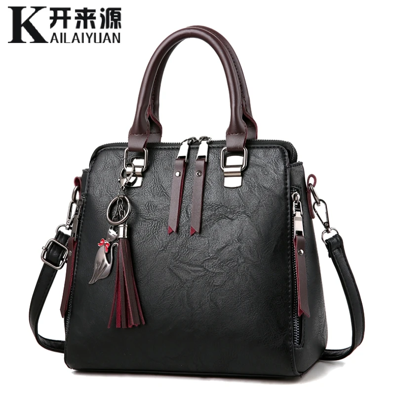 100% Genuine leather Women handbags 2019 New Ladies Handbag Messenger Bags TotesTassel Designer Crossbody Shoulder Bag | Багаж и сумки