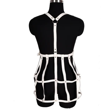 

Leather Harness for Women Body Bondage Chest Hollow Out Sexy Lingerie Set Strap Belt Dress Suspenders Harness Garter Gothic Rave