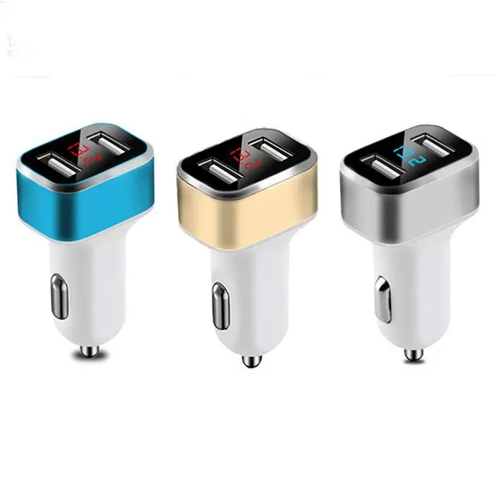 Автомобильное USB зарядное устройство Быстрая зарядка светодиодный дисплей для