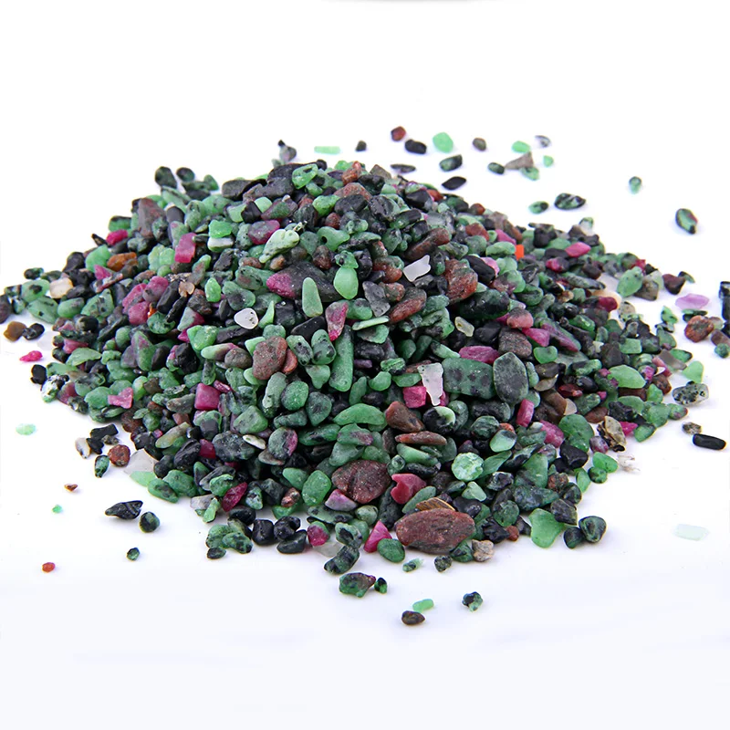 

New 3-5MM Natural Multicolor Epidote Quartz Crystal Gravel Chip Beads Irregular Energy Gem Stone for Fish Tank Bonsai Decoration