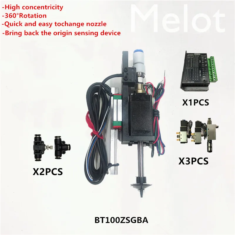 

BT100 SMT HEAD Nema8 hollow shaft stepper for pick place head SMT DIY mountor 5mm special connector nozzle rotary joint