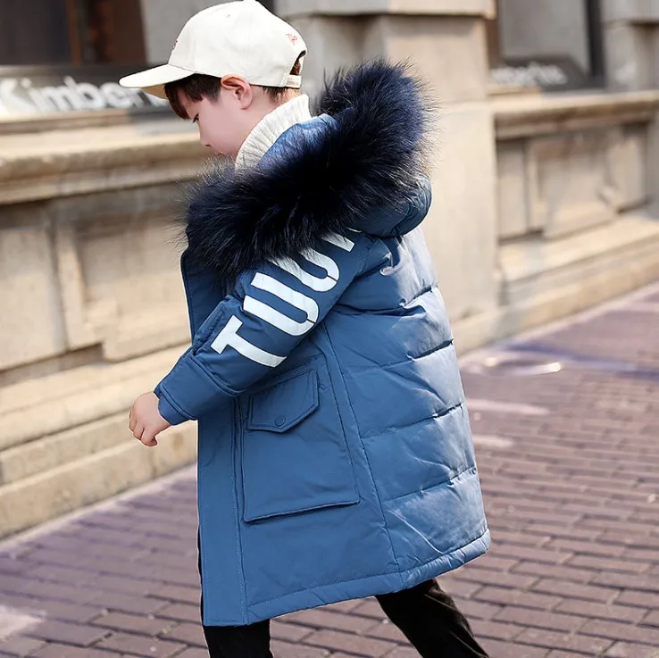 only jacket 130-160 см Новинка модная, стильная, зимняя обувь, сохраняющая письмо куртка-пуховик для мальчиков Дети, теплый зимняя куртка для мальчика - Цвет: only jacket