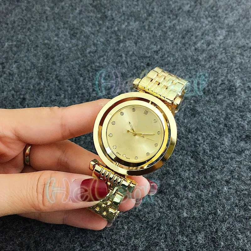 Роскошные Reloj Mujer Лидер продаж Новые Топ Леди Серебро Золото Полный сталь кварцевые часы женские часы Montre Femme Relogio Feminino подарок